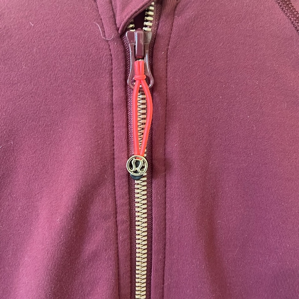 Women's Lululemon Studio Jacket Burgundy Hoodie - Picture 3 of 10